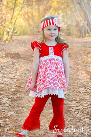 Splendid Flutter Dress & Red Crochet Trim Legging 16-31